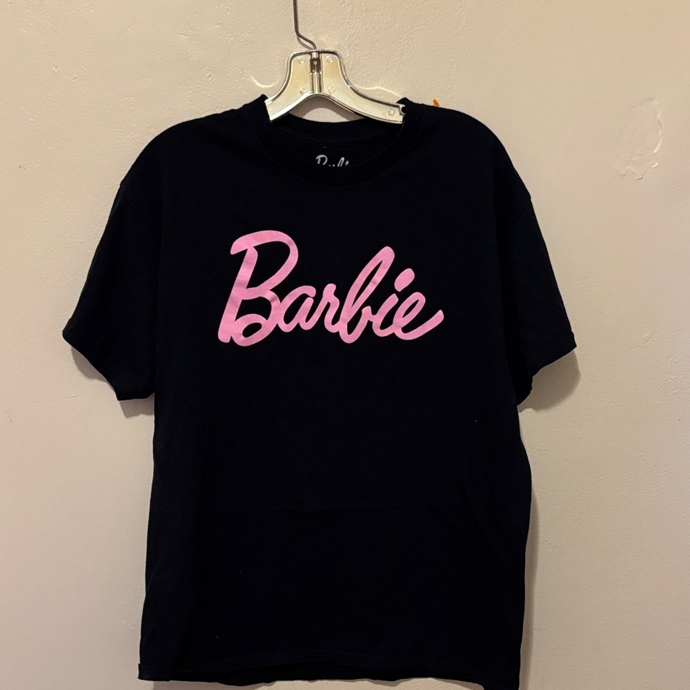 Barbie Kids Tee in Black with Pink Script